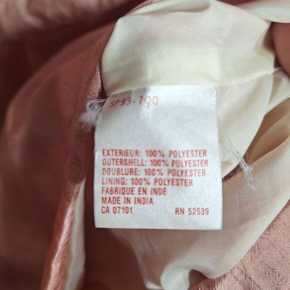 Vintage Cyclone Womens Short Trench Coat Peach Coastal Sporty Beachy Retro Large - Picture 14 of 16